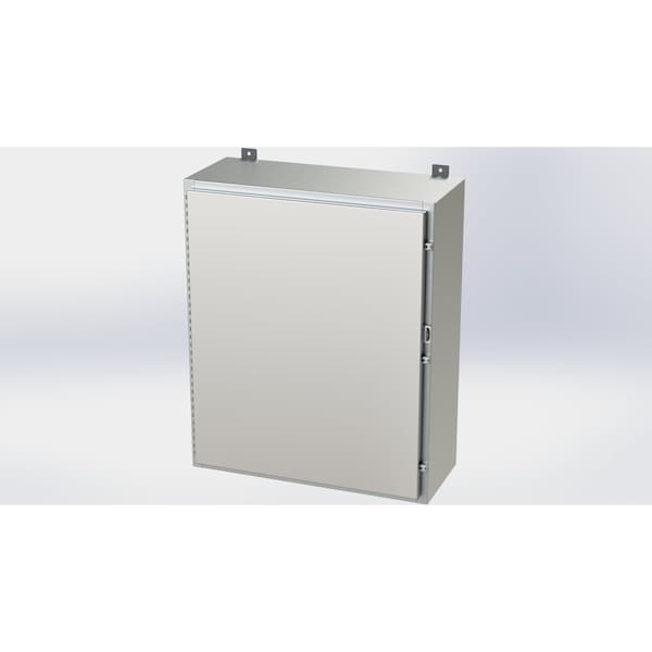 Padlockable Hasp Electrical Enclosures, 36 in H, 12 in D, 30 in W, NEMA 4X, 316 Stainless Steel
